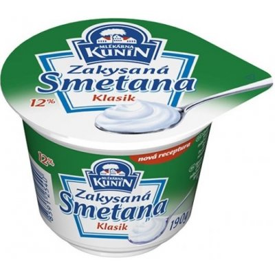 Mlékárna Kunín Zakysaná smetana klasik 12% 190 g – Zboží Dáma