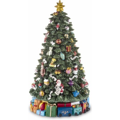 Otočný vánoční strom s hudební skříňkou a led dekorací 131599 – Zboží Mobilmania