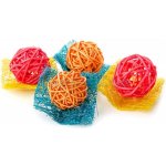 JK ANIMALS hračka ratanové koule s lufa houbou 4 kusy hračka pro hlodavce 6 cm – Zbozi.Blesk.cz