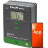 Qoltec 53660 MPPT solární regulátor 10A Ovládání přes Bluetooth aplikaci v mobilu 12V 24V LCD AGM GEL LiFePO₄