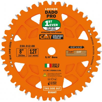CMT Orange Sada drážkovacích kotoučů DADO PRO D203x6,2-20 d15,87 Z12 HW – Hledejceny.cz
