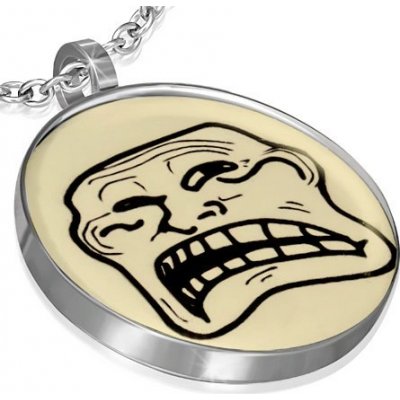 Šperky eshop Ocelový přívěsek Meme Face Sad Troll AA25.27