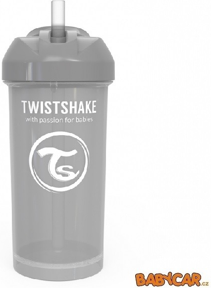 TWIST SHAKE Tazza con cannuccia 360 ml in verde pastello 