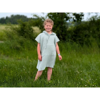 Nelly Mušelínové pončo dětské - světle zelené – Zboží Dáma