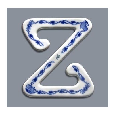 Cibulák spona na záclonu Z velká, 12,5 cm, originální cibulákový porcelán Dubí, cibulový vzor, – Hledejceny.cz