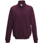 Just Hoods mikina na zip Fresher Burgundy – Zboží Mobilmania