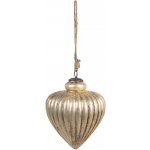 Clayre & Eef Zlatá skleněná vánoční ozdoba s vroubky M Ø 12*16 cm – Hledejceny.cz