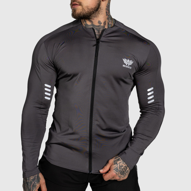 Iron Aesthetics Sportovní top na zip Unstoppable šedá