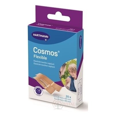 COSMOS Pružná náplast na rány elastická textilní, 2 vel. (2cmx6cm) (2cmx8cm) 20 ks – Zboží Mobilmania