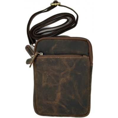 Kožená pánská taška na mobil přes rameno světle hnědá 833 – Zboží Živě