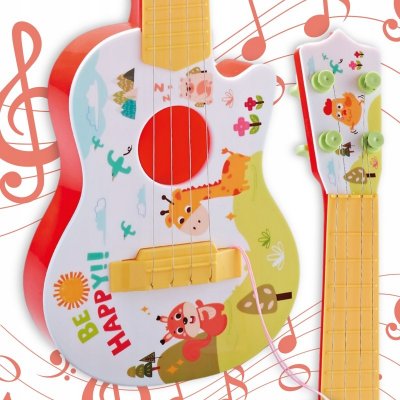 Woopie dětská akustická kytara červené struny