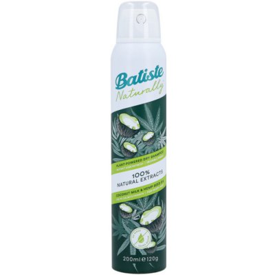 Batiste Naturally Coconut Milk & Hemp Seed Oil Dry Shampoo Suchý šampon s kokosovým mlékem a konopným olejem 200 ml – Zboží Mobilmania