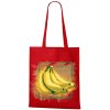 Nákupní taška a košík Plátěná tašká Banana style červená