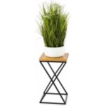 HowHomely Stojan na květiny LOFT 40x24 cm černá/hnědá DD0332 – Hledejceny.cz