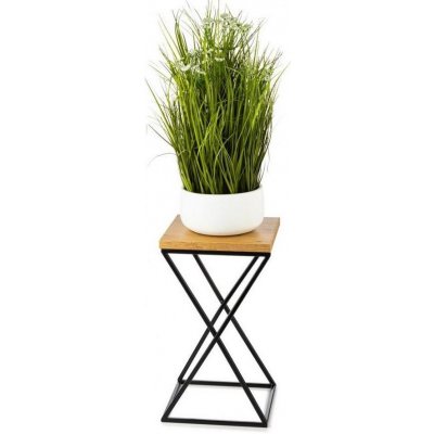 HowHomely Stojan na květiny LOFT 40x24 cm černá/hnědá DD0332 – Hledejceny.cz