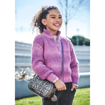 Mayoral svetr přes hlavu žíhaný malinový – Zboží Dáma