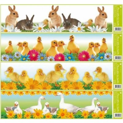 Okenní fólie Velikonoční 789 živá velikonoční zvířátka, pruh 64x15cm – Hledejceny.cz