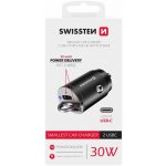 Swissten CL adaptér Power Delivery 2x USB-C 30W nano černý – Zbozi.Blesk.cz