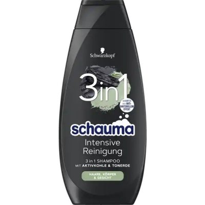 Schauma Men šampon na vlasy 3v1 s aktivním uhlím 400 ml