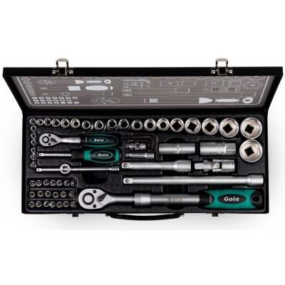 GOLA 141262 - Sada nástrčných hlavic 1/4 - 1/2, 62ks – Hledejceny.cz