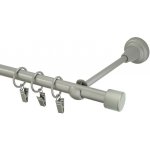 GARNÝŽE-HEBR Garnýž Válec matná stříbrná jednoduchá 260 cm – Hledejceny.cz