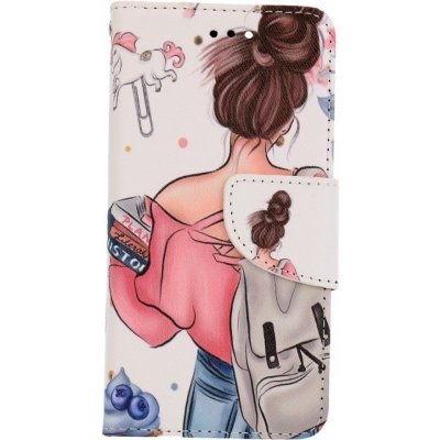 Pouzdro TopQ iPhone SE 2020 knížkové Dívka – Zboží Mobilmania