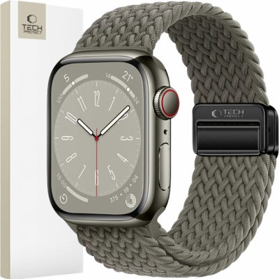 Tech-Protect Nylon Mag na Apple Watch 42 / 44 / 45 / 49 mm, olivově šedý TEC312788 – Sleviste.cz
