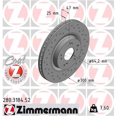 Brzdový kotouč ZIMMERMANN 280.3184.52 | Zboží Auto