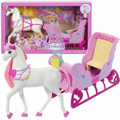 Mattel Barbie Louskáček Sáňky s koněm JNH63 – Zboží Mobilmania