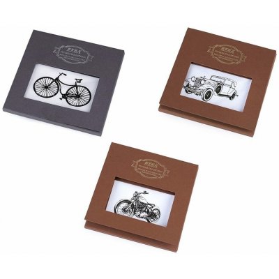 Pánský kapesník kolo auto motorka/dárková kazeta barva 3 bílá motorka – Zboží Dáma