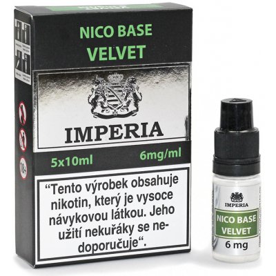 Boudoir Samadhi s.r.o. IMPERIA Nikotinová báze Velvet PG20/VG80 6mg 5x10ml – Hledejceny.cz