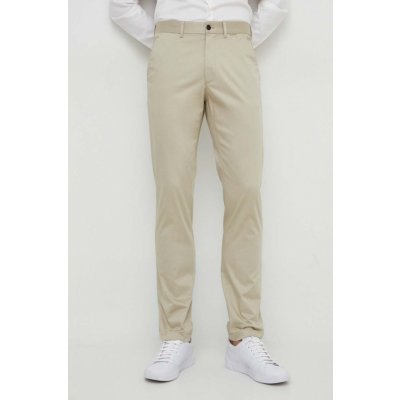 Calvin Klein kalhoty pánské béžová ve střihu chinos K10K110963 – Zboží Mobilmania