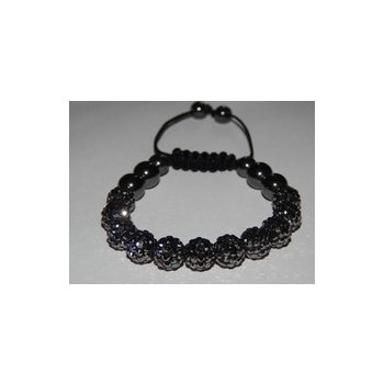 Shamballa náramek s černými korálky SSBSM-02