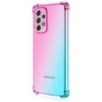 Pouzdro TopQ Samsung A53 5G silikon Shock duhový mentolovo-růžový
