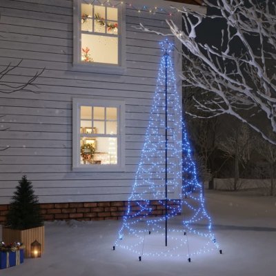 zahrada-XL Vánoční stromek s kovovým sloupkem 500 LED modrý 3 m