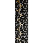 Dywany Łuszczów Gloss 400B 86 3D geometric black/gold Černá – Hledejceny.cz