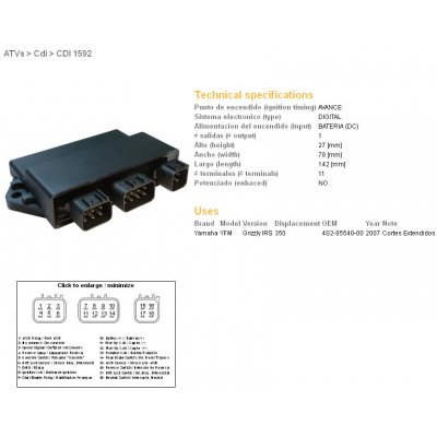 DZE jednotka zapalování CDI YAMAHA YFM 350 GRIZZLY 07-11 (OEM:4S2-85540-00-00) – Hledejceny.cz