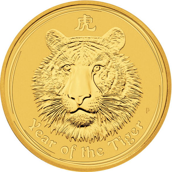Perth Mint Zlatá mince Rok Tygra Lunární Série II 2010 1/4 oz