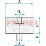 Silentblok typ 2 - 70x50 M10x28 – Zboží Dáma