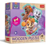 TREFL Dřevěné obrysové Tlapková patrola Veselá štěňata 50 dílků – Zboží Mobilmania