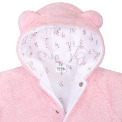 New Baby zimní kabátek Nice Bear růžový – Zboží Mobilmania