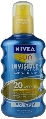 Nivea Sun Invisible Protection neviditelný spray na opalování SPF20 200 ml  od 271 Kč - Heureka.cz