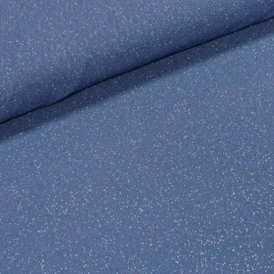 Polyesterový úplet LESK 2872/02 UNI jednobarevný modrý se třpytkami, š.140cm (látka v metráži) – Zbozi.Blesk.cz