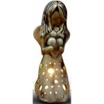 Keramikaportal|Anděl klečící| Režný keramický|Výška 32cm|Na čajovou svíčku – Zboží Dáma