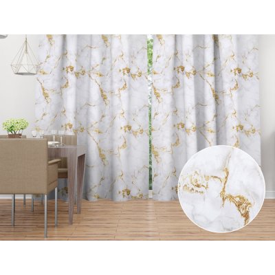 Biante Dekorační závěs PM-065 Hnědo-béžový mramor 145x210 cm – Hledejceny.cz