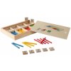 Montessori Playtive Dřevěná motorická hra (karty s čísly / box na tyčinky)
