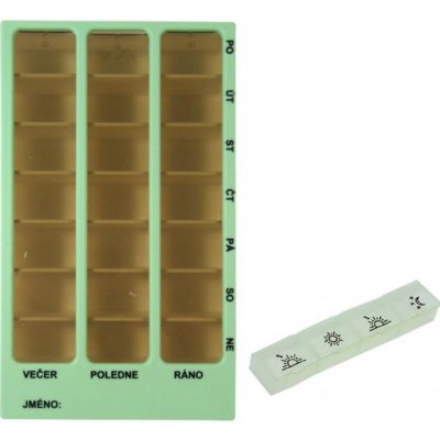 Obzor Set Dávkovač léků 02 bílý + 04 denní – Zboží Dáma