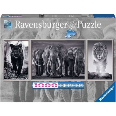 RAVENSBURGER Triptych: Panter sloni lev 1000 dílků – Zboží Mobilmania