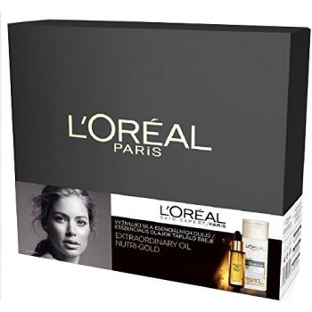 L'Oréal Paris Extraordinary Oil Nutri Gold Pleťový olej 30 ml + Vyživující olejové odličovací mléko 200 ml dárková sada