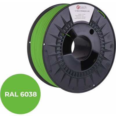 C-Tech Premium Line ASA, luminiscenční zelená, RAL 6038, 1,75 mm, 1 kg 3DF-P-ASA1,75-6038 – Zboží Živě